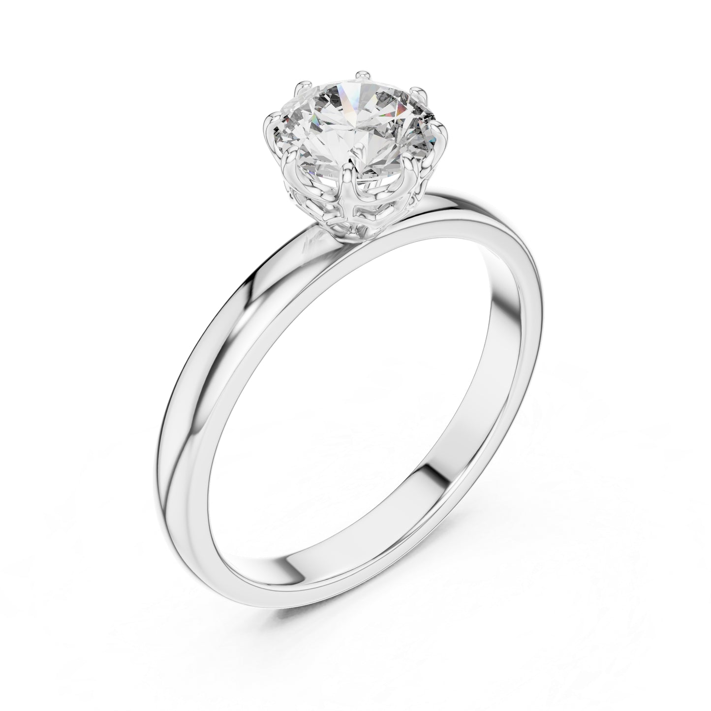 PureCarat 18K Yellow Gold Round Lab-Grown Diamond Engagement Ring