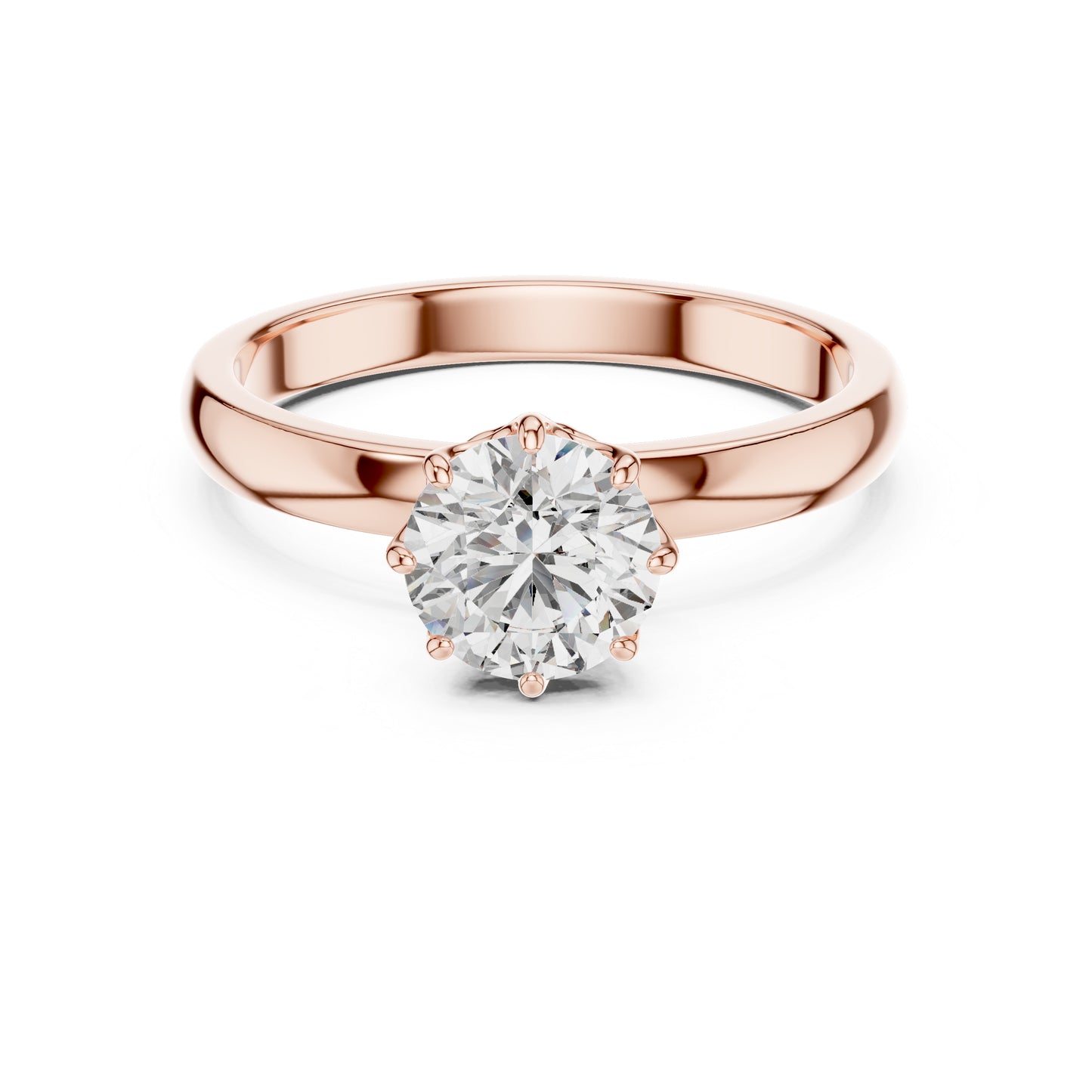 PureCarat 18K Yellow Gold Round Lab-Grown Diamond Engagement Ring