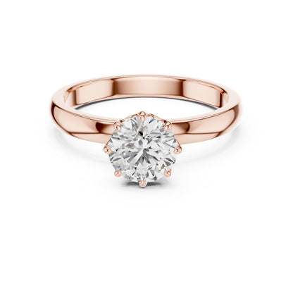 PureCarat 18K Yellow Gold Round Lab-Grown Diamond Engagement Ring