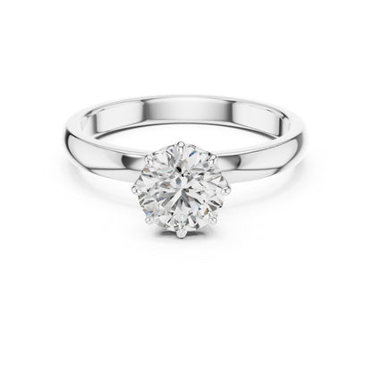PureCarat 18K Yellow Gold Round Lab-Grown Diamond Engagement Ring