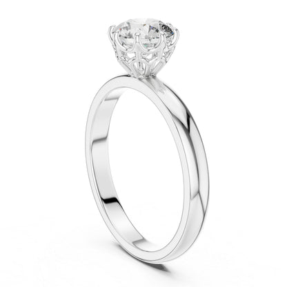 PureCarat 18K Yellow Gold Round Lab-Grown Diamond Engagement Ring