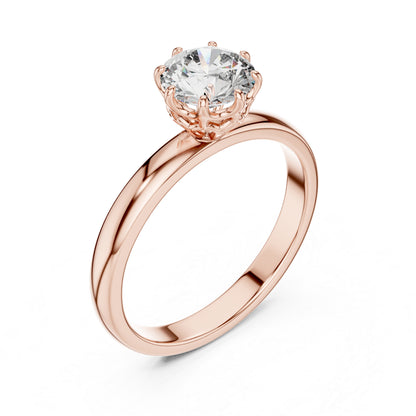 PureCarat 18K Yellow Gold Round Lab-Grown Diamond Engagement Ring