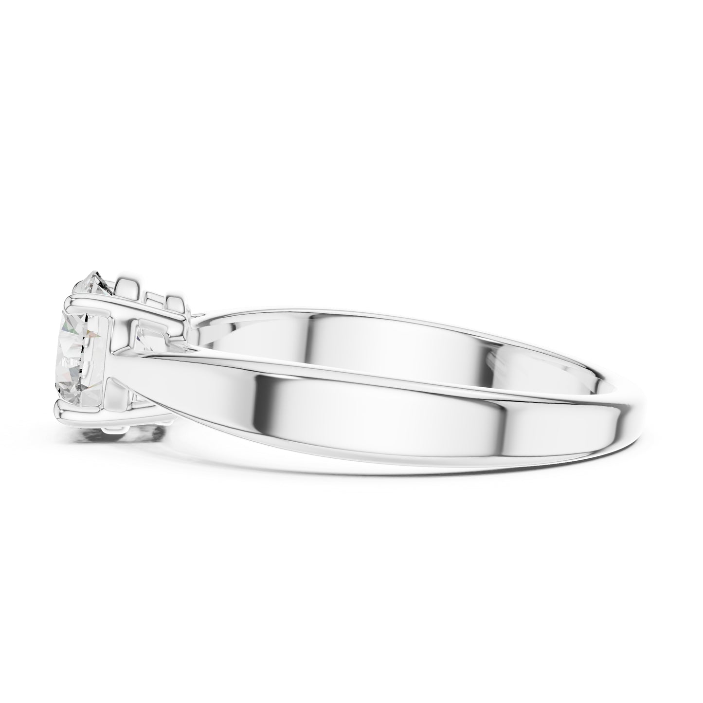 Round Lab-Grown Diamond Ring in 14K White Gold for Women | PureCarat