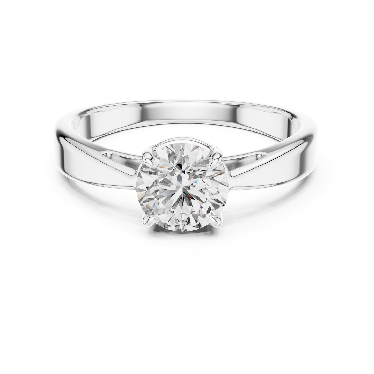Round Lab-Grown Diamond Ring in 14K White Gold for Women | PureCarat