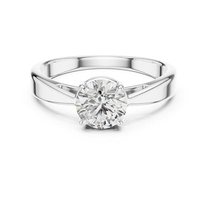 Round Lab-Grown Diamond Ring in 14K White Gold for Women | PureCarat