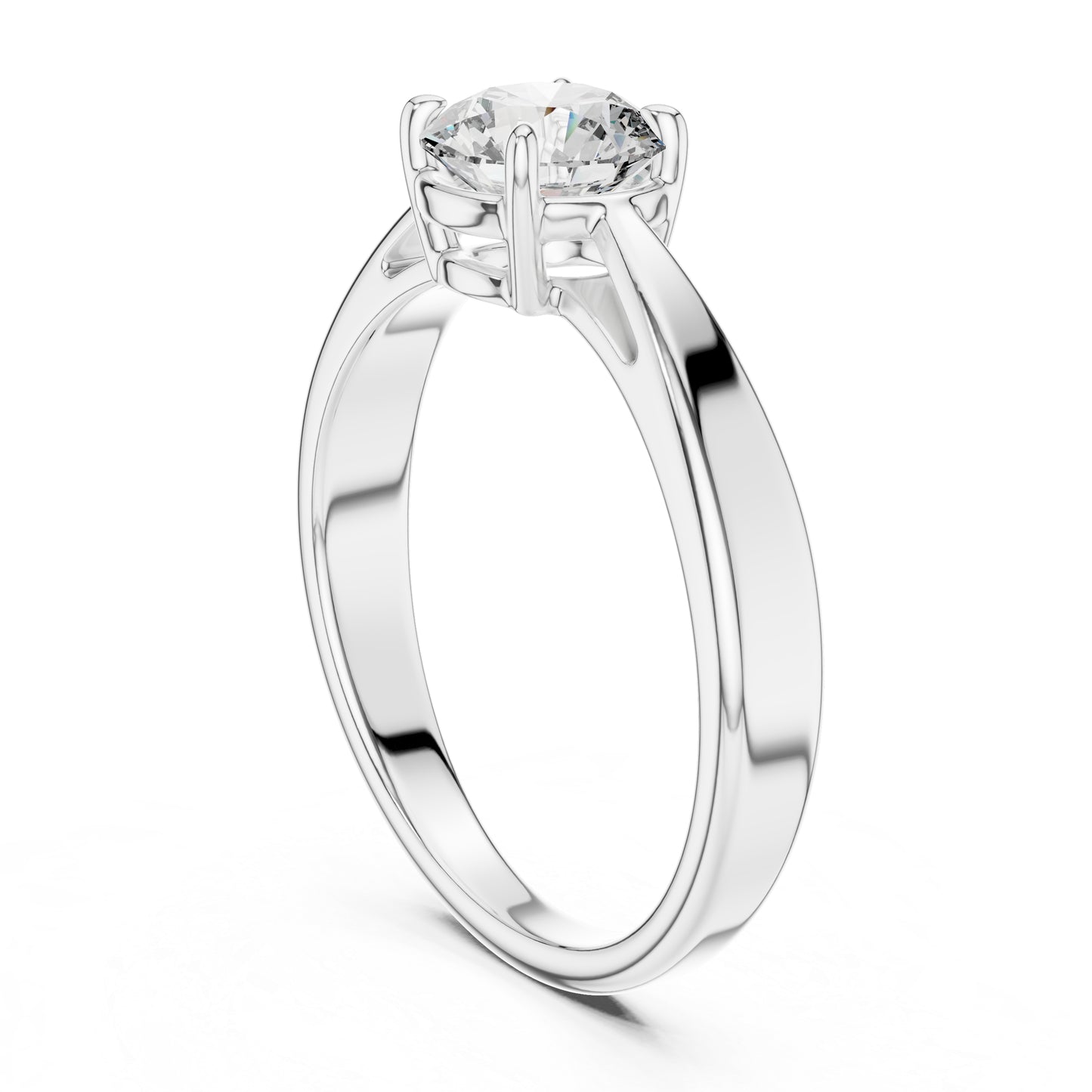 Round Lab-Grown Diamond Ring in 14K White Gold for Women | PureCarat