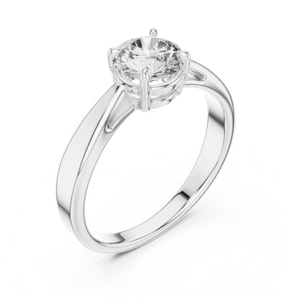 Round Lab-Grown Diamond Ring in 14K White Gold for Women | PureCarat