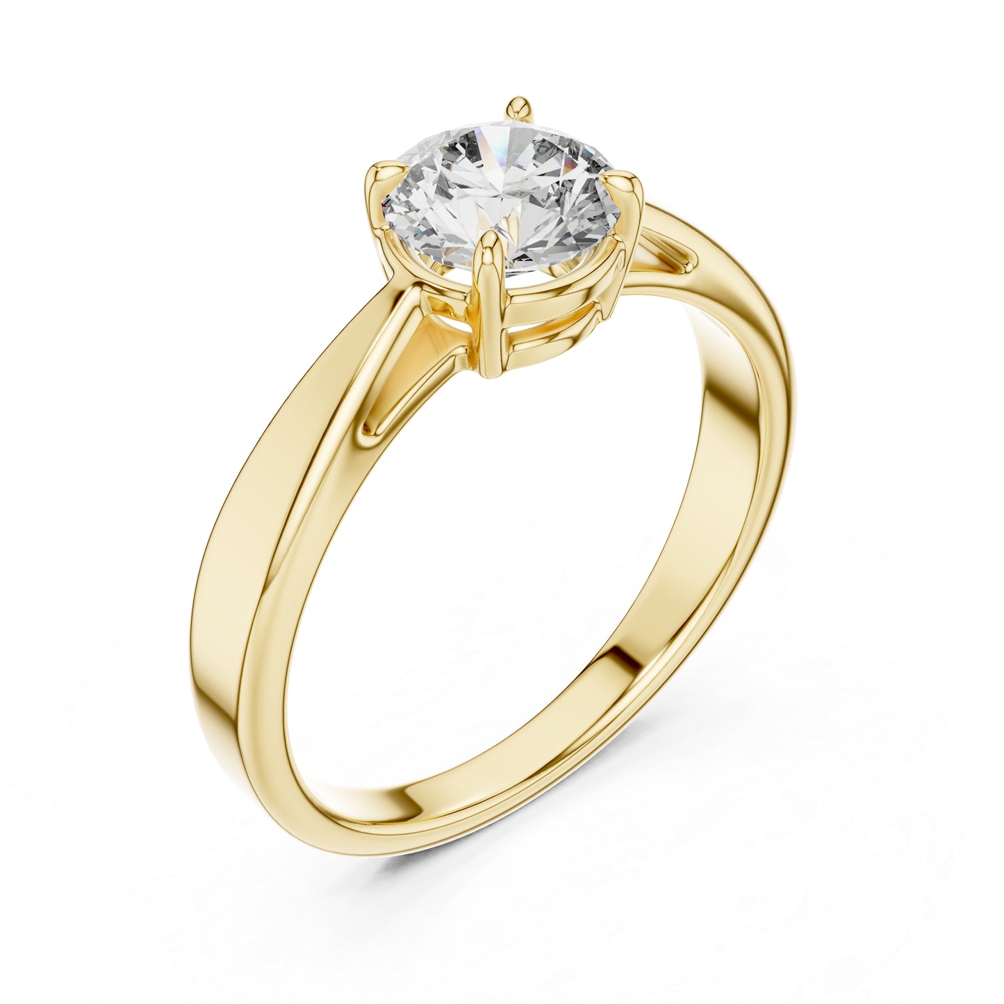 Round Lab-Grown Diamond Ring in 14K White Gold for Women | PureCarat