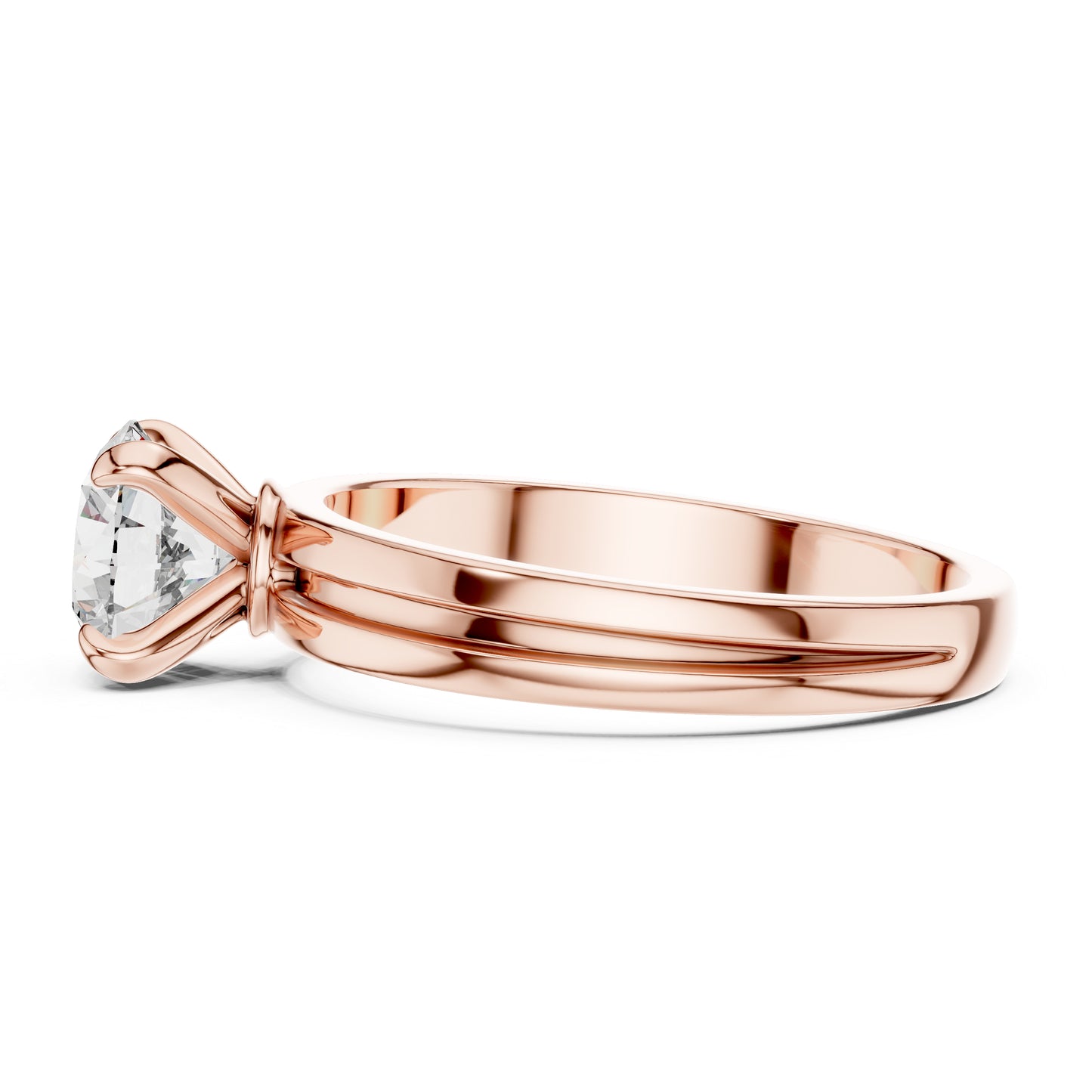 18K Rose Gold Round Lab-Grown Diamond Ring for Women | PureCarat