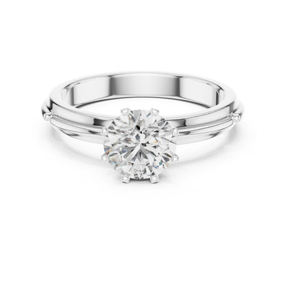 PureCarat 18K Yellow Gold Round Lab-Grown Diamond Engagement Ring
