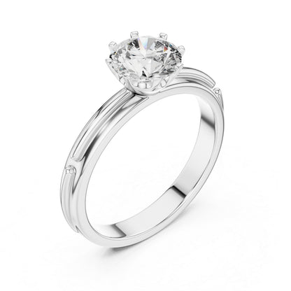 PureCarat 18K Yellow Gold Round Lab-Grown Diamond Engagement Ring