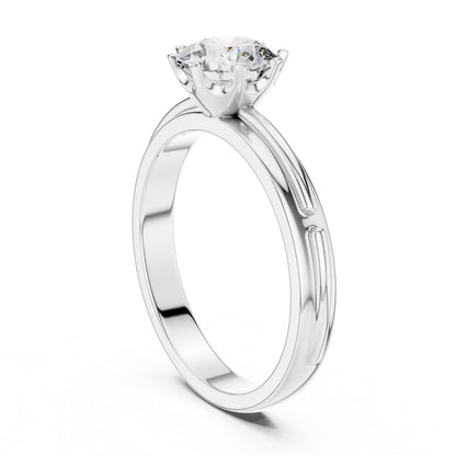 PureCarat 18K Yellow Gold Round Lab-Grown Diamond Engagement Ring