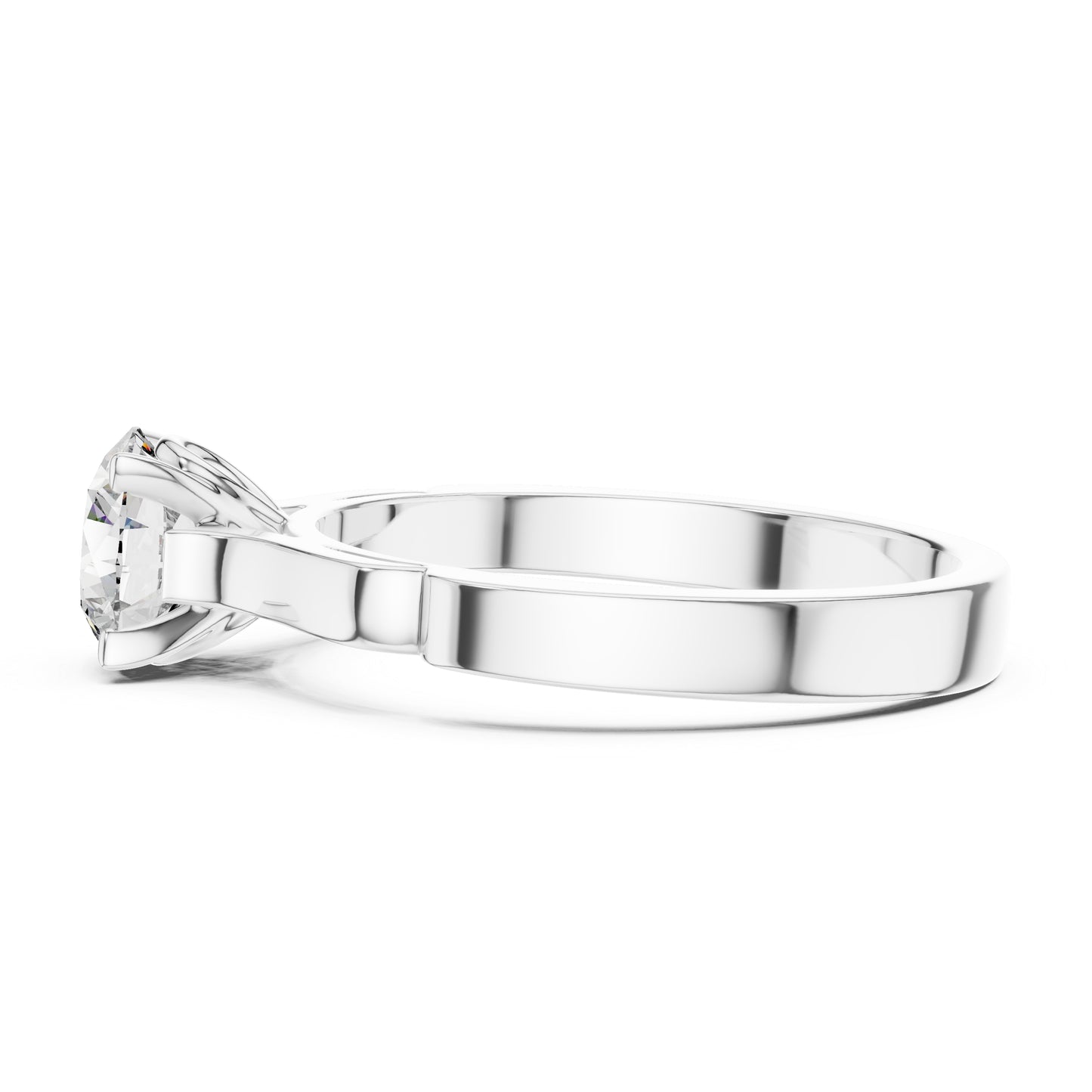 Round Lab-Grown Diamond Solitaire Ring in 14K White Gold | PureCarat