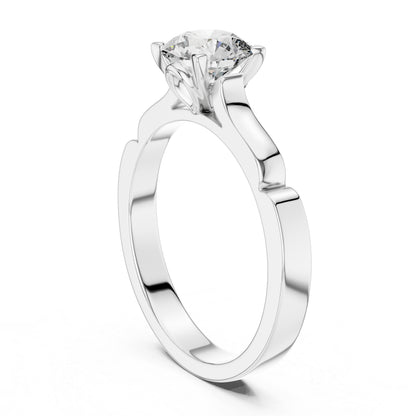 Round Lab-Grown Diamond Solitaire Ring in 14K White Gold | PureCarat