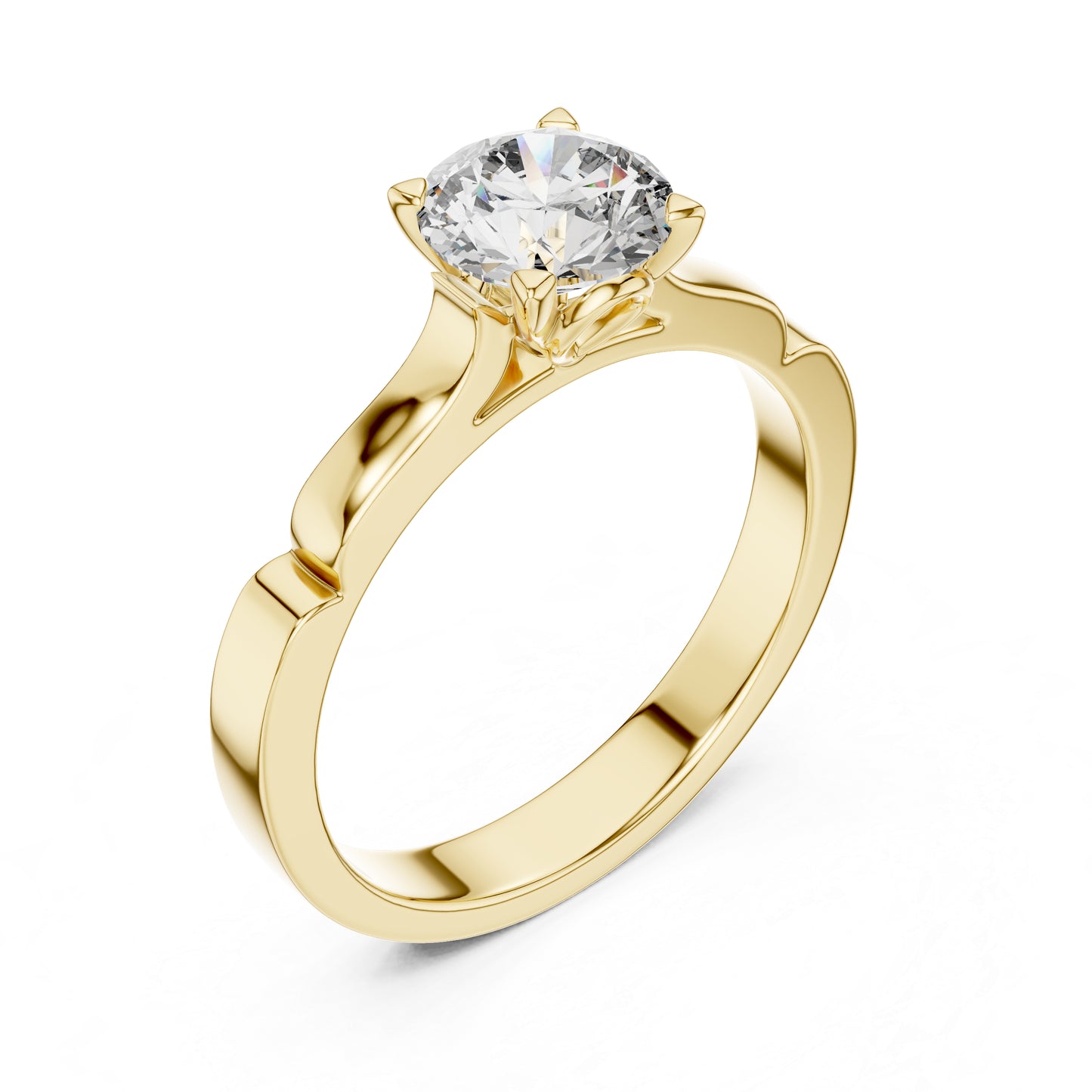 Round Lab-Grown Diamond Solitaire Ring in 14K White Gold | PureCarat