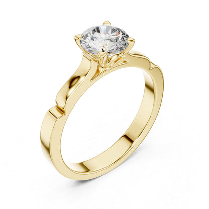 Round Lab-Grown Diamond Solitaire Ring in 14K White Gold | PureCarat
