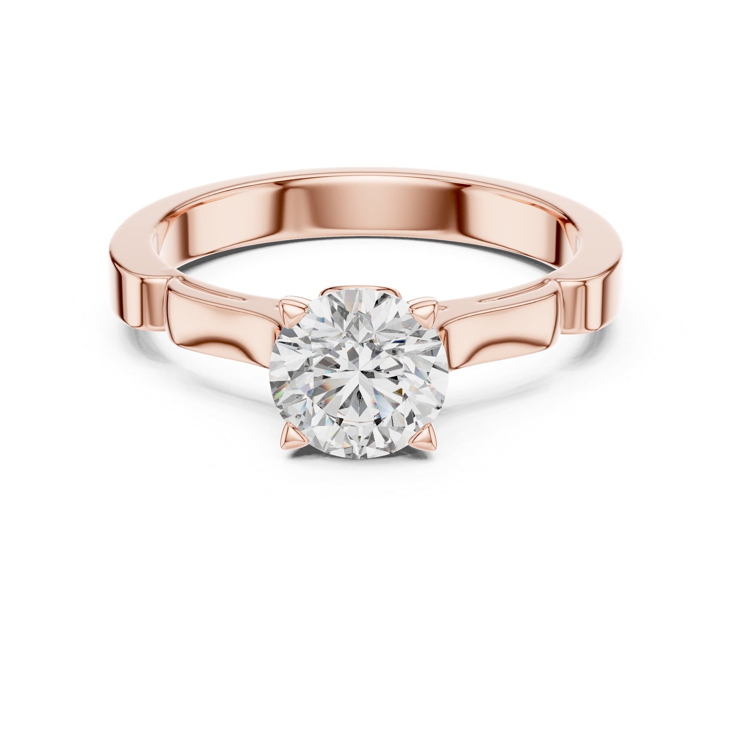 Round Lab-Grown Diamond Solitaire Ring in 14K White Gold | PureCarat