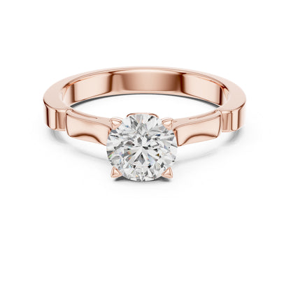 Round Lab-Grown Diamond Solitaire Ring in 14K White Gold | PureCarat