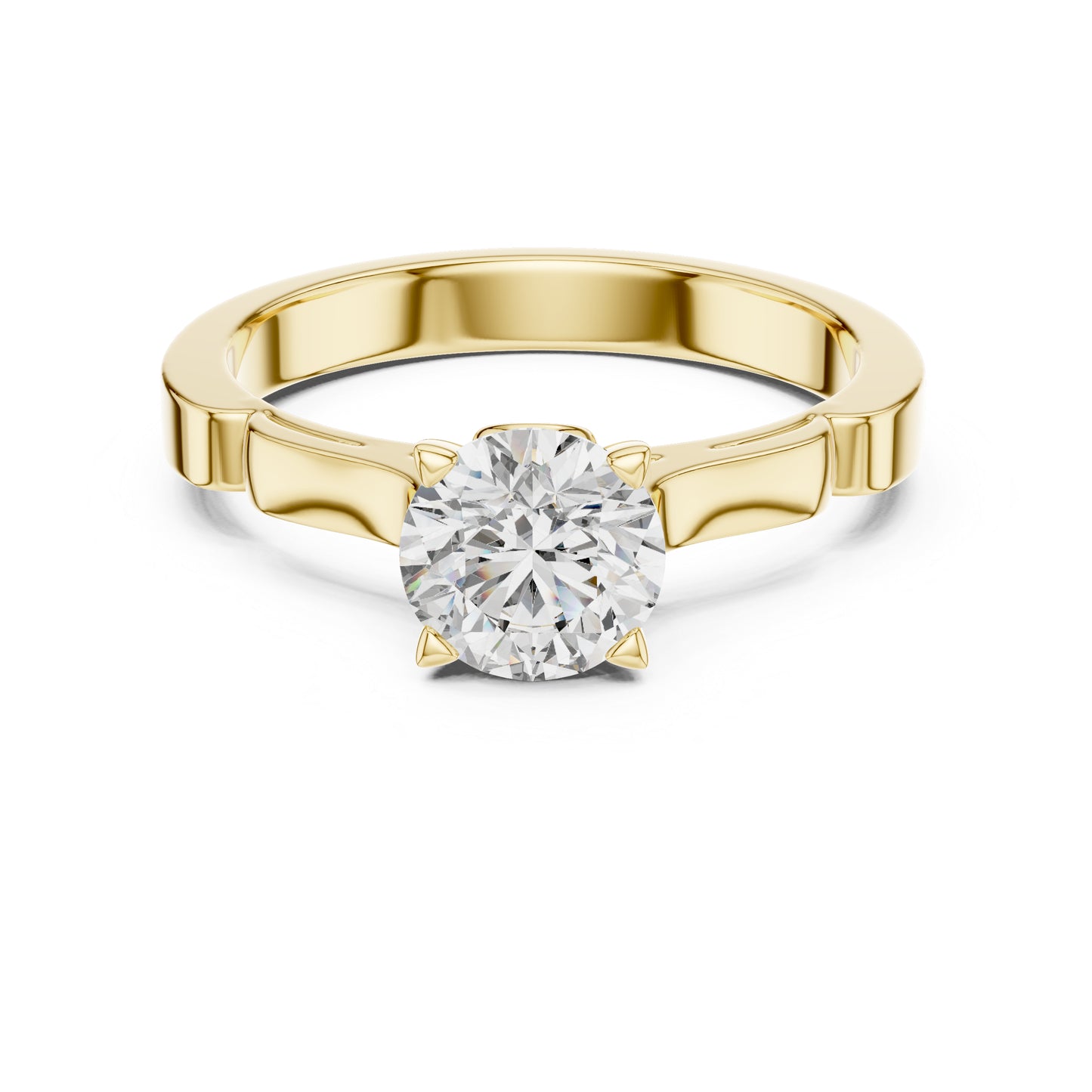 Round Lab-Grown Diamond Solitaire Ring in 14K White Gold | PureCarat
