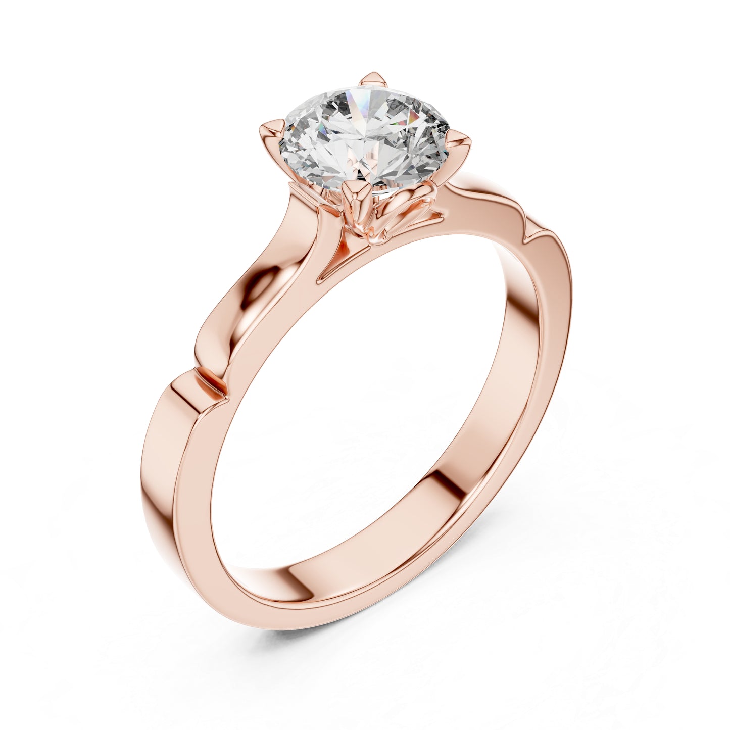 Round Lab-Grown Diamond Solitaire Ring in 14K White Gold | PureCarat