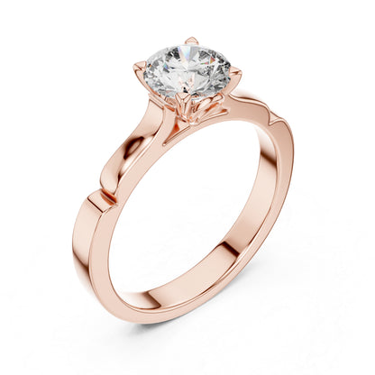 Round Lab-Grown Diamond Solitaire Ring in 14K White Gold | PureCarat