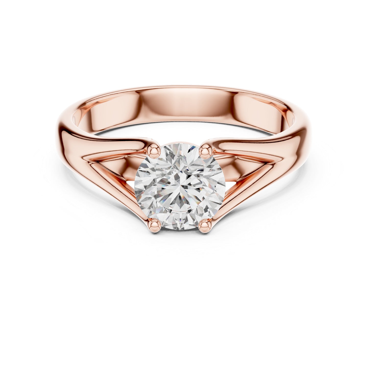 PureCarat 18K Yellow Gold Round Lab-Grown Diamond Women’s Ring