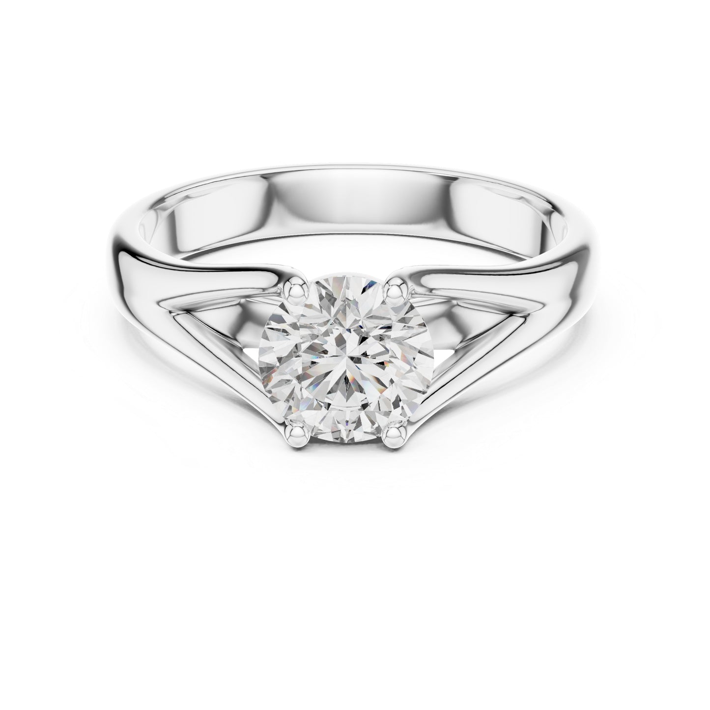 PureCarat 18K Yellow Gold Round Lab-Grown Diamond Women’s Ring
