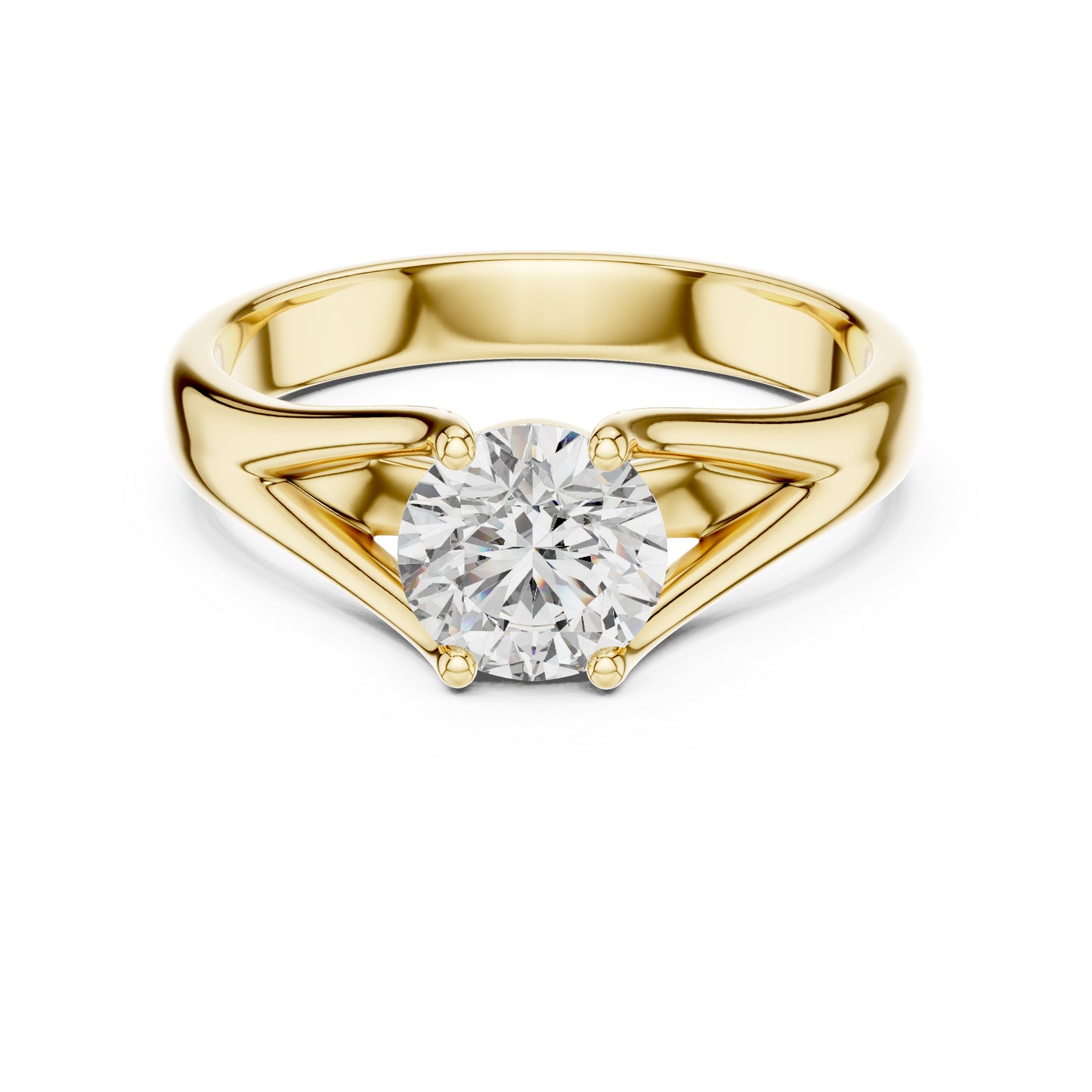 PureCarat 18K Yellow Gold Round Lab-Grown Diamond Women’s Ring