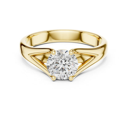 PureCarat 18K Yellow Gold Round Lab-Grown Diamond Women’s Ring