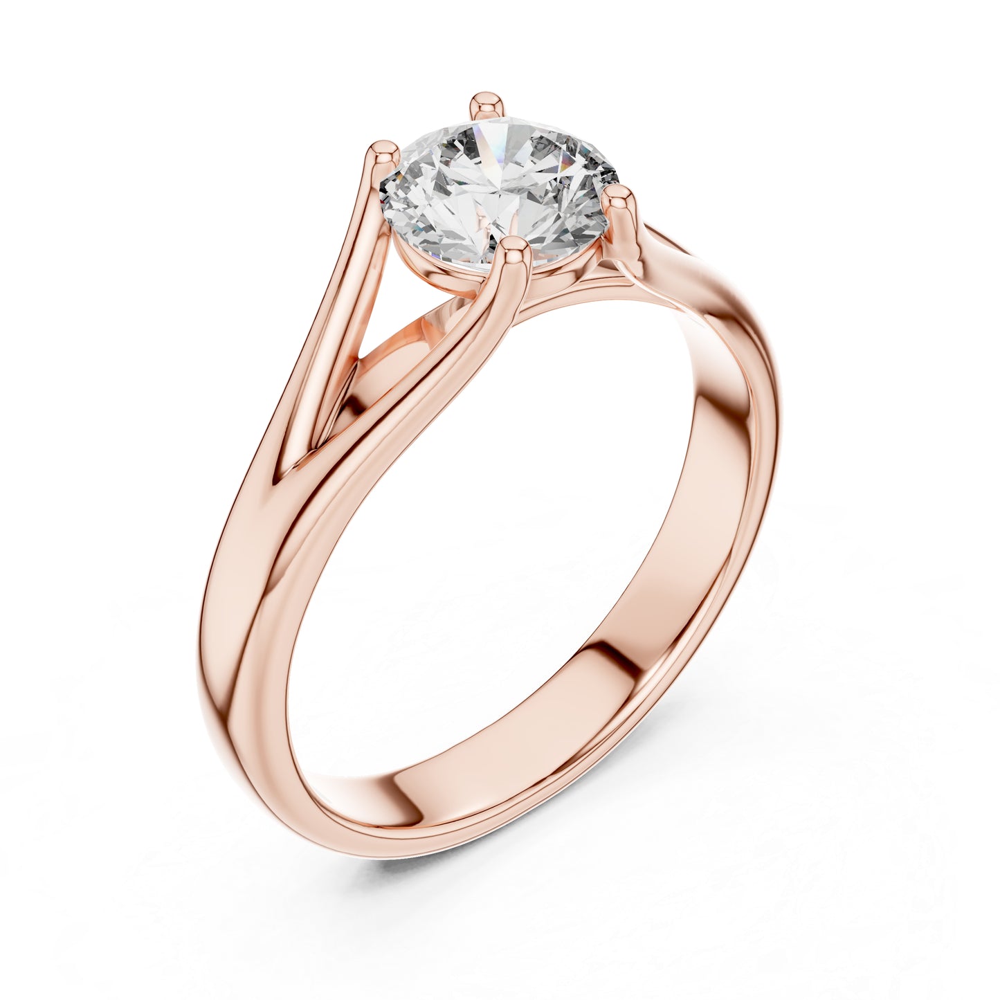 PureCarat 18K Yellow Gold Round Lab-Grown Diamond Women’s Ring