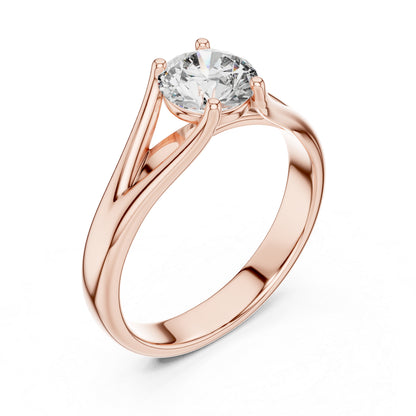 PureCarat 18K Yellow Gold Round Lab-Grown Diamond Women’s Ring