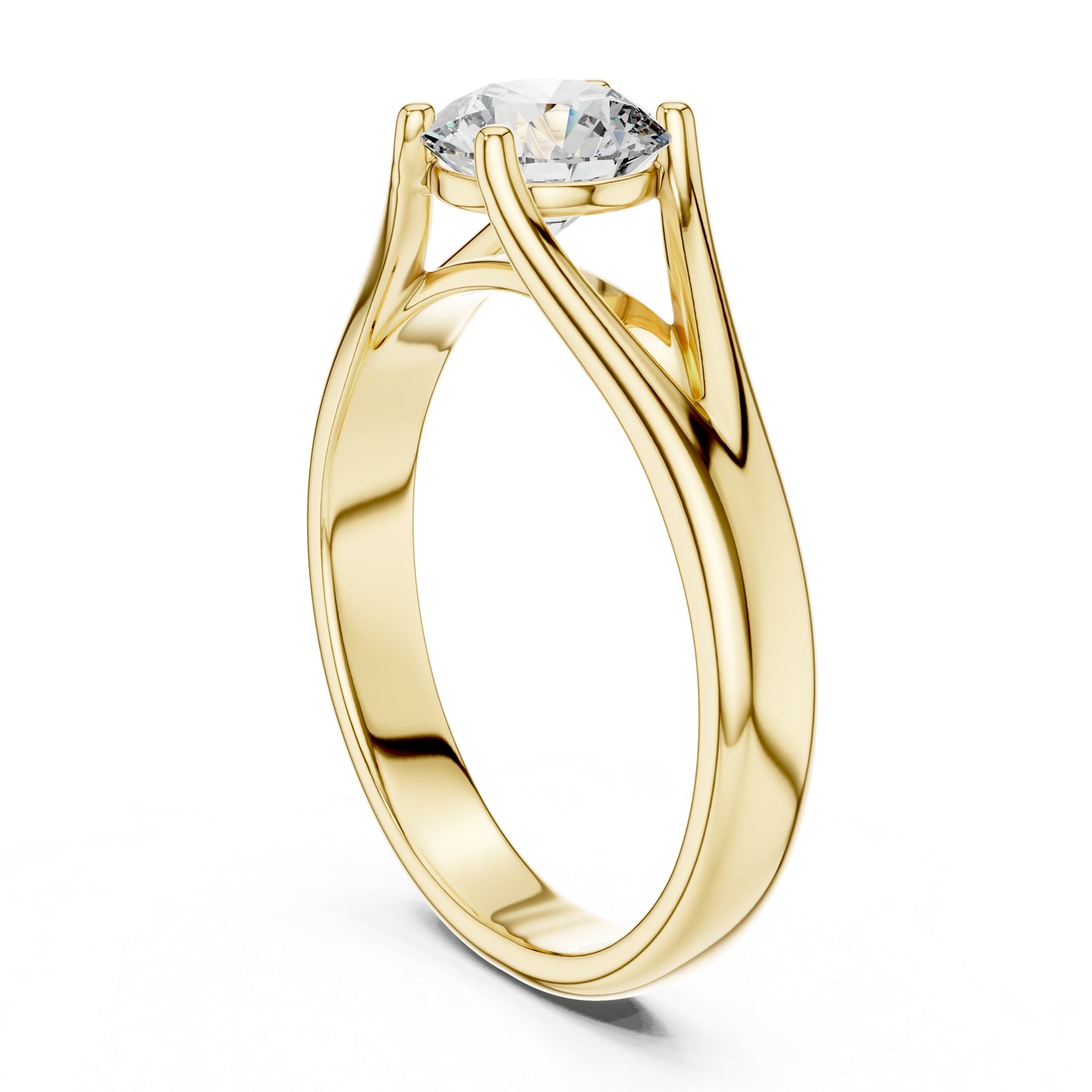 PureCarat 18K Yellow Gold Round Lab-Grown Diamond Women’s Ring