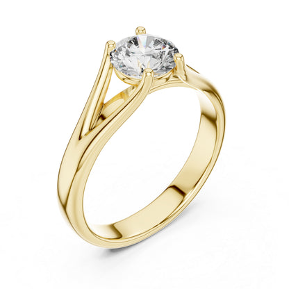 PureCarat 18K Yellow Gold Round Lab-Grown Diamond Women’s Ring