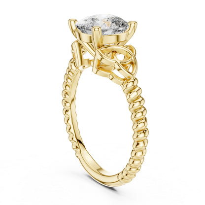 Pure Carat 18K White Gold Cushion Diamond Engagement Ring for Women