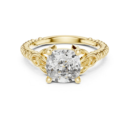 Pure Carat 18K White Gold Cushion Diamond Engagement Ring for Women