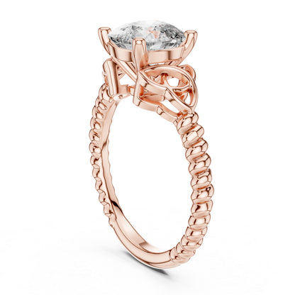 Pure Carat 18K White Gold Cushion Diamond Engagement Ring for Women