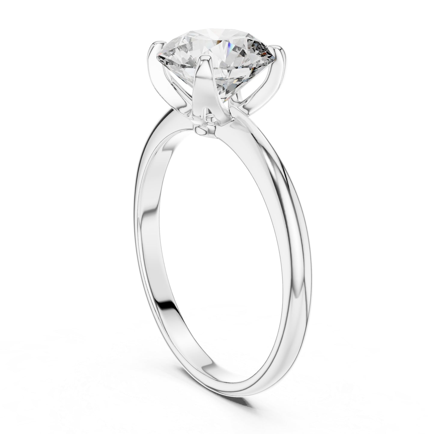 Round Lab-Grown Diamond Ring in 14K Yellow Gold - Elegant Office Wear Ring - Pure Carat
