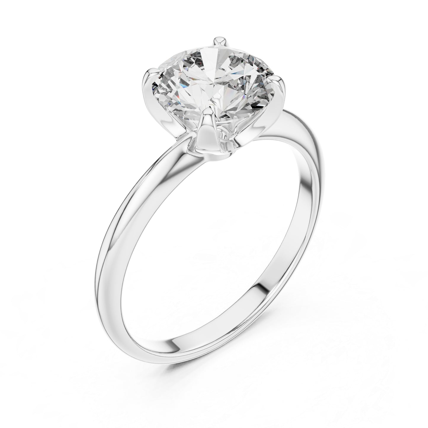 Round Lab-Grown Diamond Ring in 14K Yellow Gold - Elegant Office Wear Ring - Pure Carat
