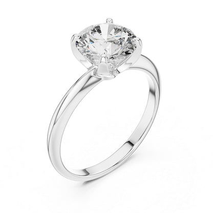 Round Lab-Grown Diamond Ring in 14K Yellow Gold - Elegant Office Wear Ring - Pure Carat