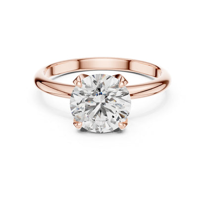 Round Lab-Grown Diamond Ring in 14K Yellow Gold - Elegant Office Wear Ring - Pure Carat