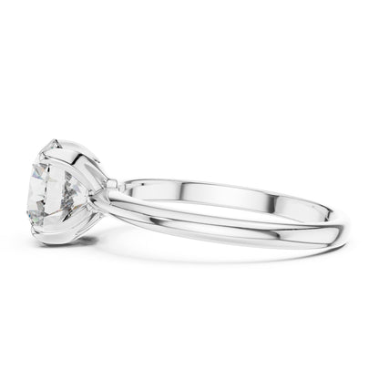 Round Lab-Grown Diamond Ring in 14K Yellow Gold - Elegant Office Wear Ring - Pure Carat