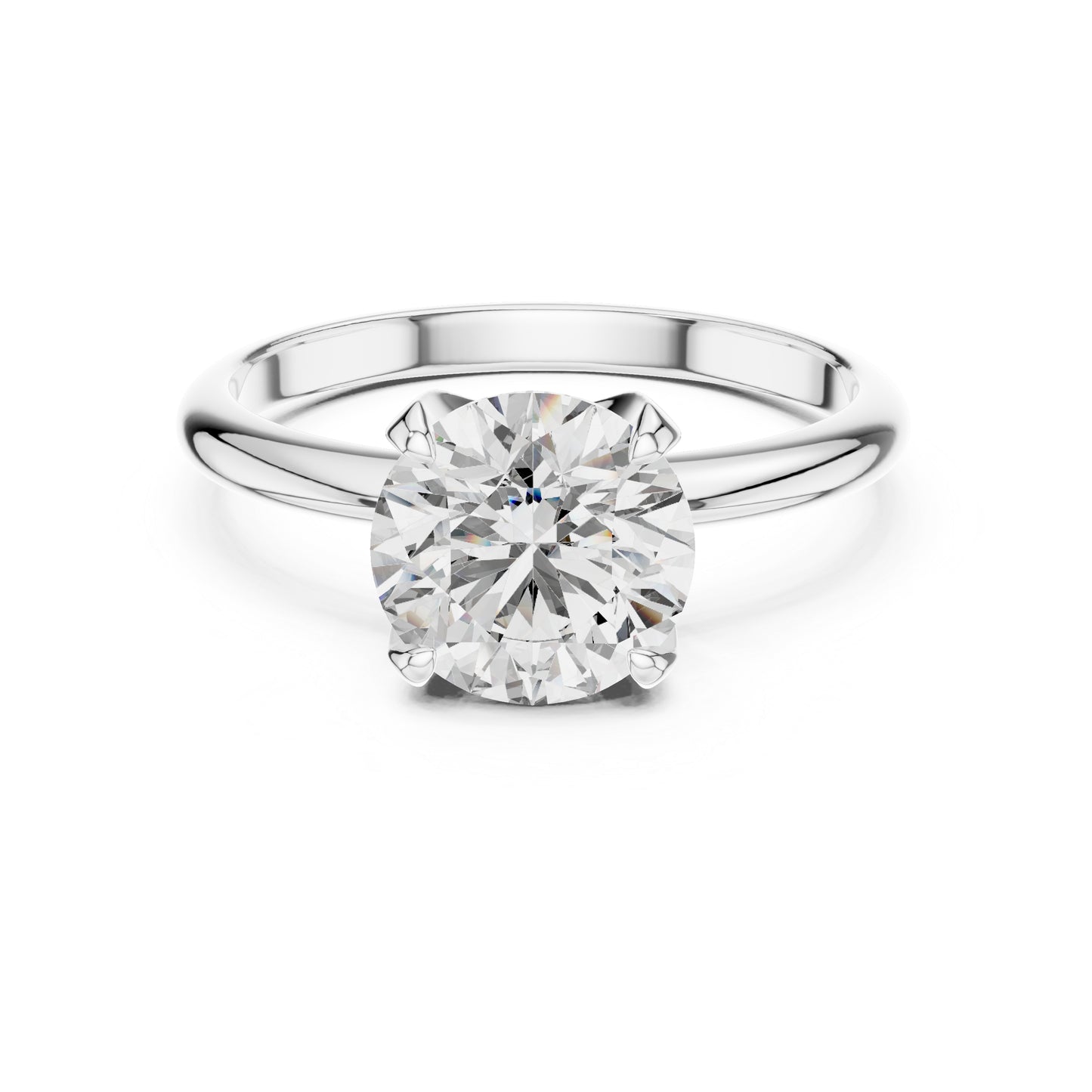 Round Lab-Grown Diamond Ring in 14K Yellow Gold - Elegant Office Wear Ring - Pure Carat
