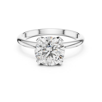 Round Lab-Grown Diamond Ring in 14K Yellow Gold - Elegant Office Wear Ring - Pure Carat
