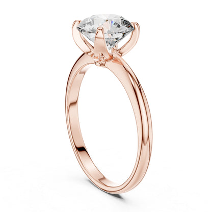 Round Lab-Grown Diamond Ring in 14K Yellow Gold - Elegant Office Wear Ring - Pure Carat