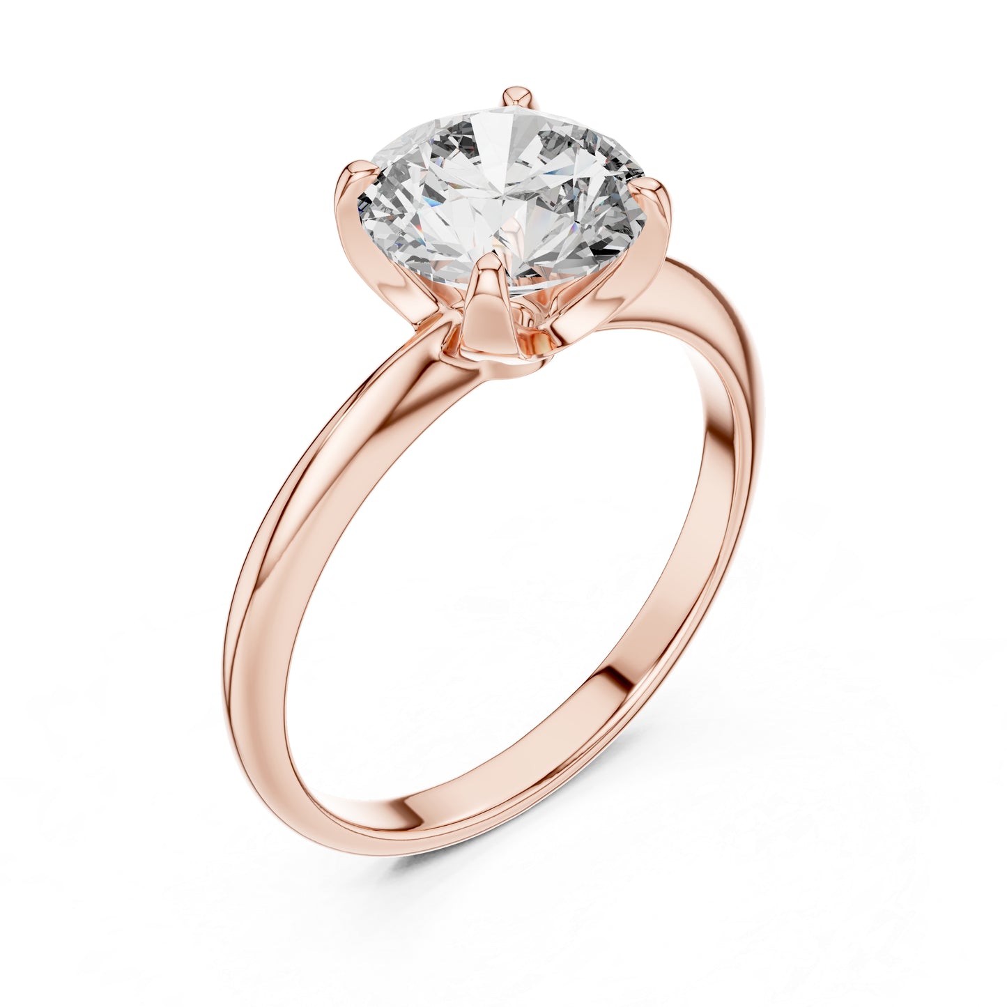 Round Lab-Grown Diamond Ring in 14K Yellow Gold - Elegant Office Wear Ring - Pure Carat