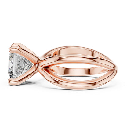 14K Rose Gold Princess Lab-Grown Diamond Ring for Women - Party Wear - Pure Carat