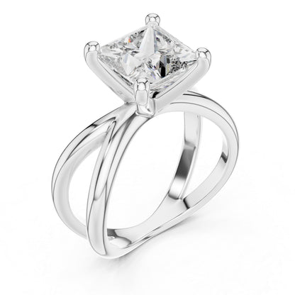 14K Rose Gold Princess Lab-Grown Diamond Ring for Women - Party Wear - Pure Carat