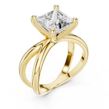 14K Rose Gold Princess Lab-Grown Diamond Ring for Women - Party Wear - Pure Carat