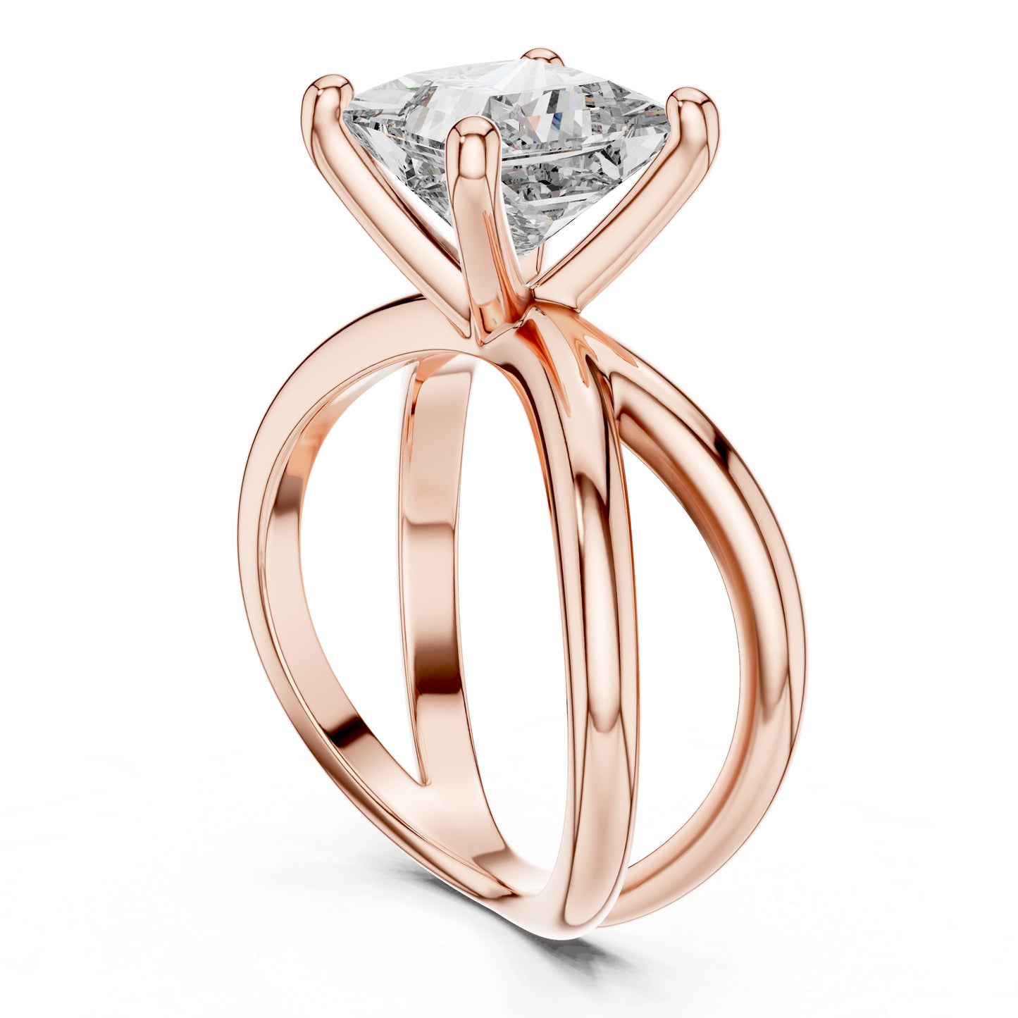 14K Rose Gold Princess Lab-Grown Diamond Ring for Women - Party Wear - Pure Carat