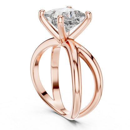 14K Rose Gold Princess Lab-Grown Diamond Ring for Women - Party Wear - Pure Carat